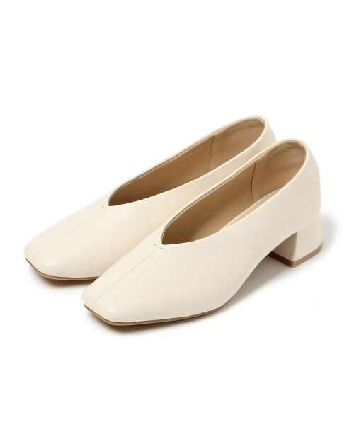 mysty woman（ミスティウーマン）の「【先行予約】深めスクエアパンプス（シューズ・レディース・アイボリー/ブラック/ライトグリーン・M, L）」の14枚目の写真