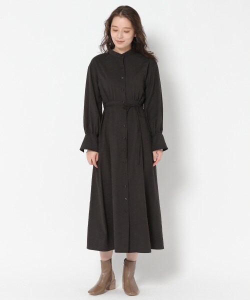 mysty woman（ミスティウーマン）の「【先行予約】エンパイアシャツワンピース（ワンピース/ドレス・レディース・ブラック/ライトベージュ/ダークベージュ・F）」の9枚目の写真