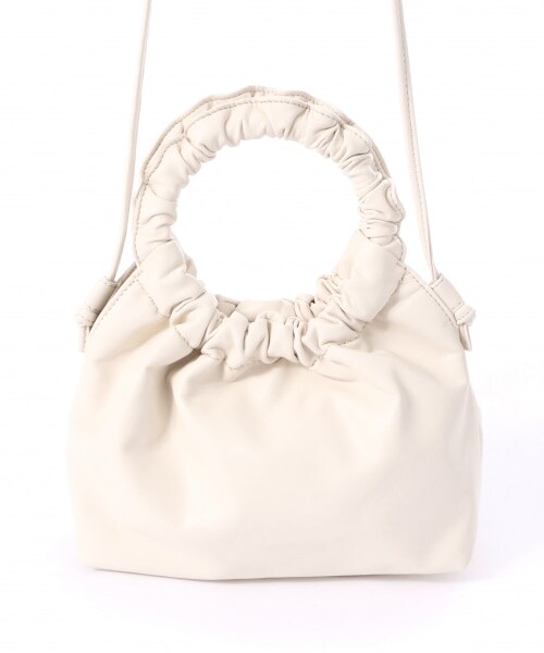 Heather（ヘザー）の「ギャザーハンドルＢＡＧ（バッグ・ホワイト/ベージュ/ライラック）」の7枚目の写真