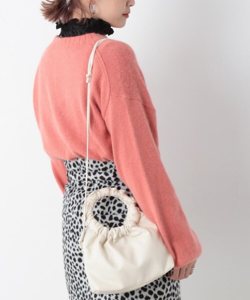 Heather（ヘザー）の「ギャザーハンドルＢＡＧ（バッグ・ホワイト/ベージュ/ライラック）」の4枚目の写真