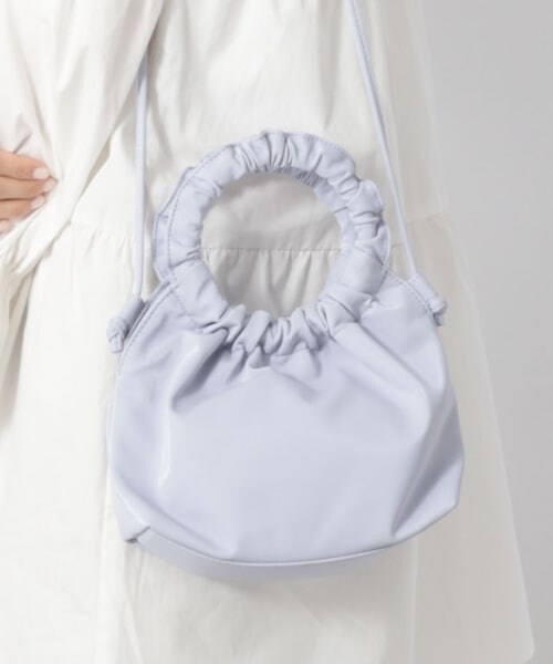 Heather（ヘザー）の「ギャザーハンドルＢＡＧ（バッグ・ホワイト/ベージュ/ライラック）」の3枚目の写真