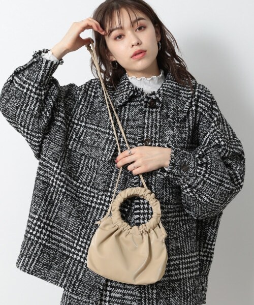 Heather（ヘザー）の「ギャザーハンドルＢＡＧ（バッグ・ホワイト/ベージュ/ライラック）」の5枚目の写真