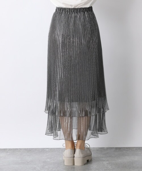 JEANASIS(ジーナシス)の「シアーシャイニーレイヤースカート(スカート・ブラック()/シルバー())」の6枚目の写真
