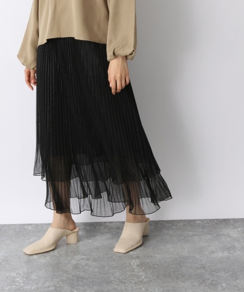JEANASIS(ジーナシス)の「シアーシャイニーレイヤースカート(スカート・ブラック()/シルバー())」の1枚目の写真