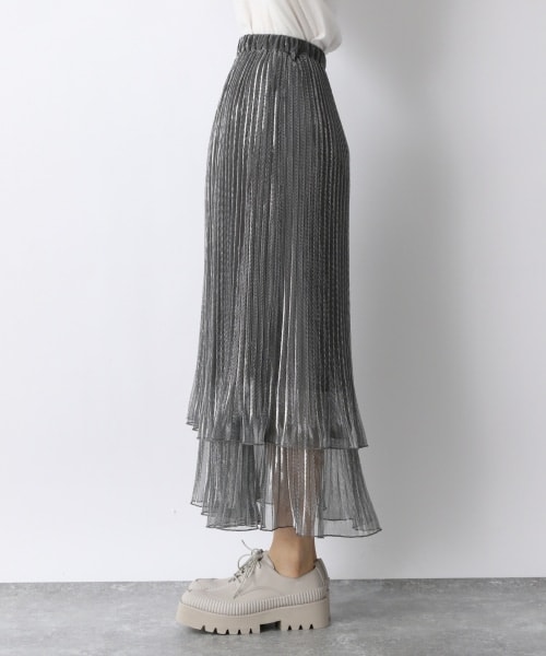 JEANASIS(ジーナシス)の「シアーシャイニーレイヤースカート(スカート・ブラック()/シルバー())」の5枚目の写真
