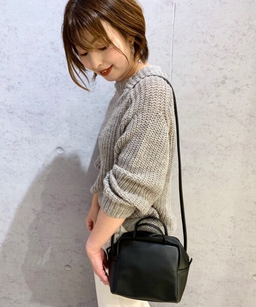 LEPSIM（レプシィム）の「フェイクレザースクエアミニボストン  