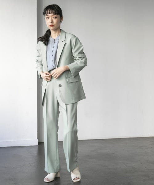 LOWRYS FARM（ローリーズファーム）の「ラナテックテーラードジャケット（ジャケット/アウター・アイボリー/グレーチェック/ブラウンチェック/グリーン）」の12枚目の写真