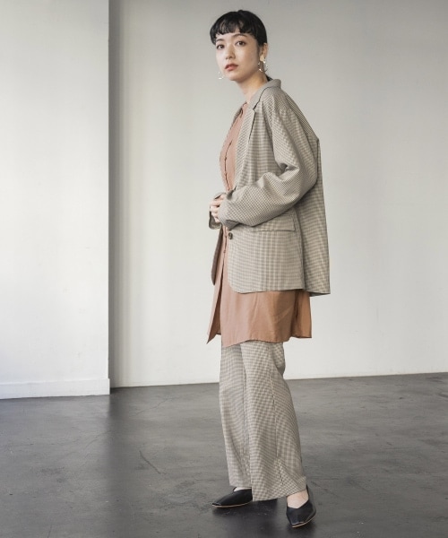 LOWRYS FARM（ローリーズファーム）の「ラナテックテーラードジャケット（ジャケット/アウター・アイボリー/グレーチェック/ブラウンチェック/グリーン）」の9枚目の写真