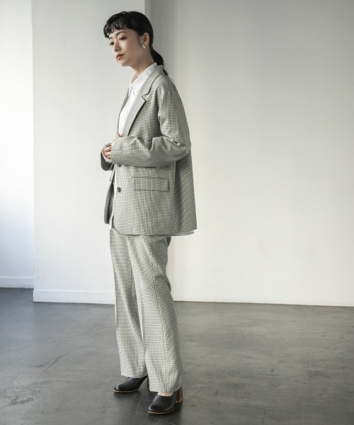 LOWRYS FARM（ローリーズファーム）の「ラナテックテーラードジャケット（ジャケット/アウター・アイボリー/グレーチェック/ブラウンチェック/グリーン）」の6枚目の写真