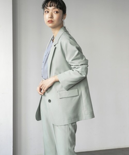 LOWRYS FARM（ローリーズファーム）の「ラナテックテーラードジャケット（ジャケット/アウター・アイボリー/グレーチェック/ブラウンチェック/グリーン）」の14枚目の写真