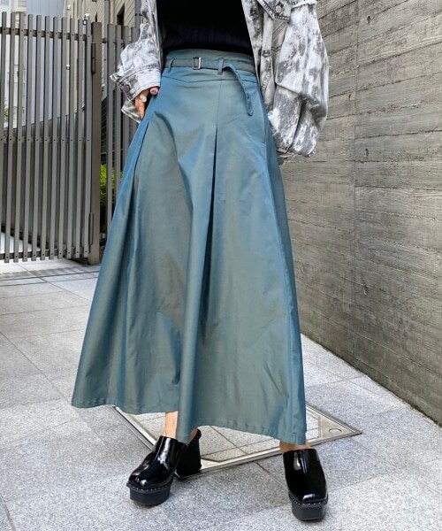 PAGEBOY(ページボーイ)の「シャンブレータックスカート(スカート・モーヴ/グリーン)」の9枚目の写真