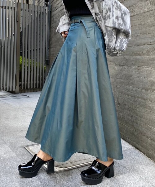 PAGEBOY(ページボーイ)の「シャンブレータックスカート(スカート・モーヴ/グリーン)」の10枚目の写真