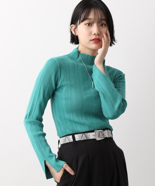 PAGEBOY（ページボーイ）の「プリーツニットハイネックプルオーバー（トップス・ブラック/グレージュ/ミントブルー）」の3枚目の写真