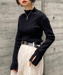 PAGEBOY | プリーツニットハイネックプルオーバー(トップス)