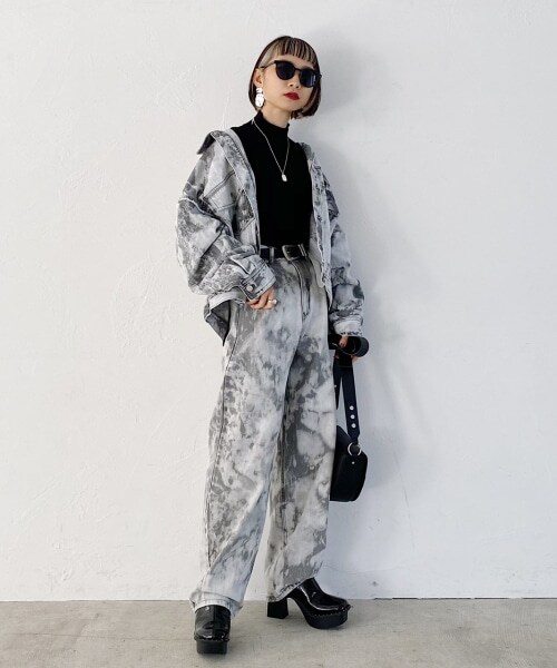 PAGEBOY（ページボーイ）の「アシッドデニムGジャン（ジャケット/アウター・グレー/エクリュ/ブルー）」の6枚目の写真