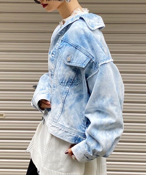 PAGEBOY（ページボーイ）の「アシッドデニムGジャン（ジャケット/アウター・グレー/エクリュ/ブルー）」の17枚目の写真