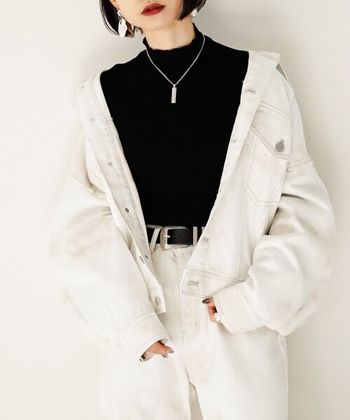 PAGEBOY（ページボーイ）の「アシッドデニムGジャン（ジャケット/アウター・グレー/エクリュ/ブルー）」の9枚目の写真