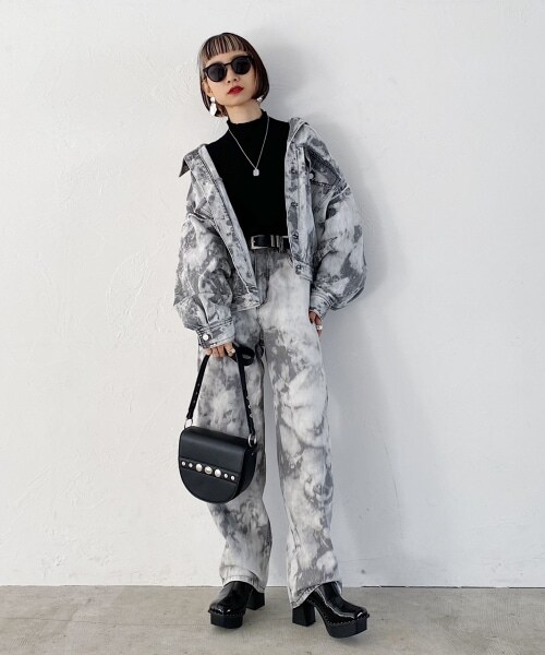 PAGEBOY（ページボーイ）の「アシッドデニムGジャン（ジャケット/アウター・グレー/エクリュ/ブルー）」の7枚目の写真