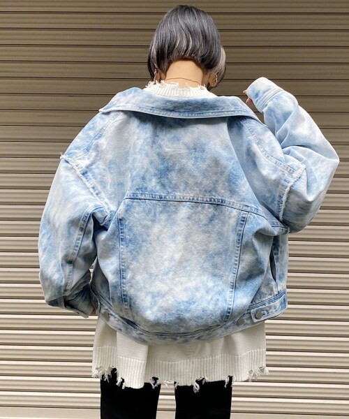 PAGEBOY（ページボーイ）の「アシッドデニムGジャン（ジャケット/アウター・グレー/エクリュ/ブルー）」の16枚目の写真