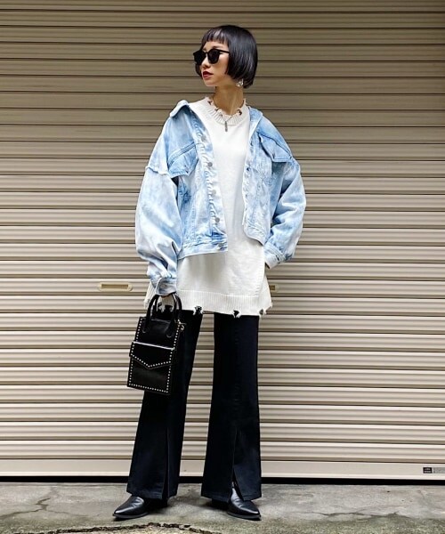 PAGEBOY（ページボーイ）の「アシッドデニムGジャン（ジャケット/アウター・グレー/エクリュ/ブルー）」の19枚目の写真