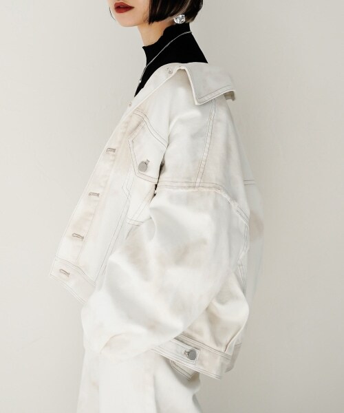 PAGEBOY（ページボーイ）の「アシッドデニムGジャン（ジャケット/アウター・グレー/エクリュ/ブルー）」の10枚目の写真