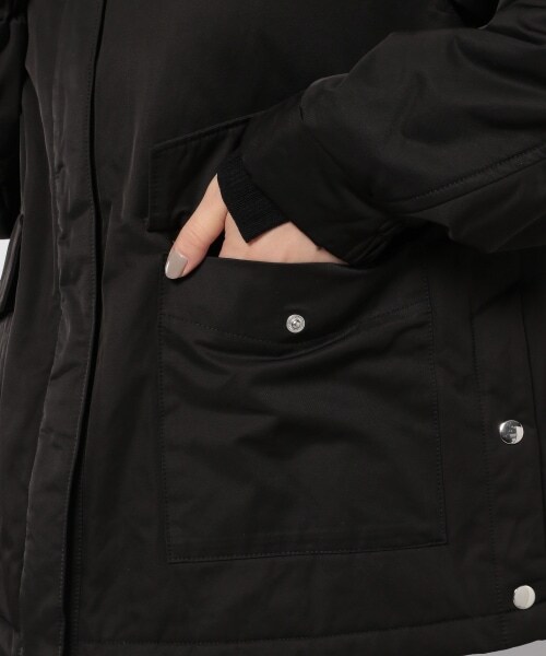 PAGEBOY（ページボーイ）の「ライトナカワタフードブルゾン（ジャケット/アウター・ブラック/オリーブ）」の15枚目の写真