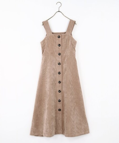 RAY CASSIN(レイカズン)の「Eナイロンコールジャンスカ(ワンピース/ドレス・レディース・ベージュ/グレー/生成・FREE)」の1枚目の写真