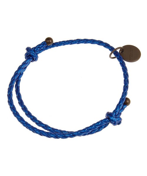 BOTTEGA VENETA(ボッテガヴェネタ)の「Bottega Veneta Intrecciato leather bracelet(ブレスレット・Blue)」の1枚目の写真