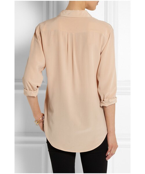 EQUIPMENT(エキップモン)の「Equipment Signature washed-silk shirt(シャツ/ブラウス・Pink・small/large/medium/x small)」の4枚目の写真