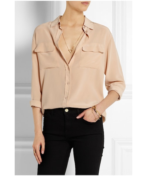 EQUIPMENT(エキップモン)の「Equipment Signature washed-silk shirt(シャツ/ブラウス・Pink・small/large/medium/x small)」の2枚目の写真