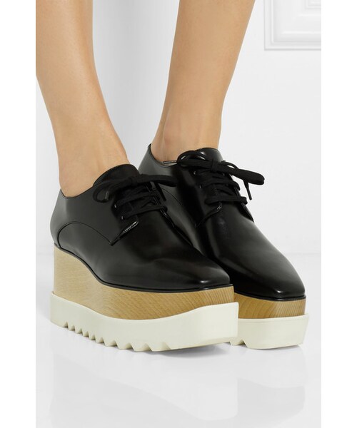 STELLA McCARTNEY（ステラマッカートニー）の「Stella McCartney Faux glossed-leather platform brogues（その他シューズ・Black・IT39/IT39.5/IT40.5/IT40）」の3枚目の写真