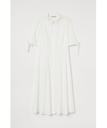 H&M - コットンサテンシャツドレス - ホワイト
