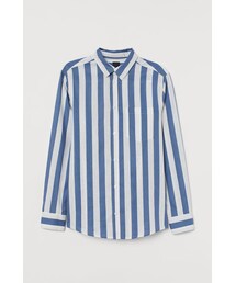 H&M - スリムフィット リネンブレンドシャツ - ブルー