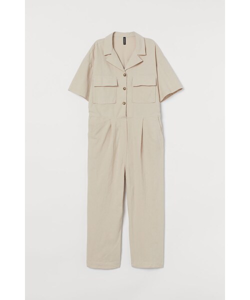 H&M(エイチ・アンド・エム)の「H&M - オーバーサイズボイラースーツ - ベージュ(つなぎ/オールインワン・レディース・ベージュ・32)」の1枚目の写真