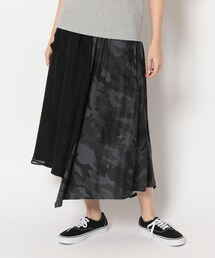 AVIREX | カモ シフォンコンビ レイヤードスカート/ CAMO CHIFFON COMBI LAYERED SKIRT(スカート)