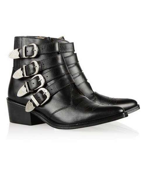 Toga Buckled leather ankle boots
