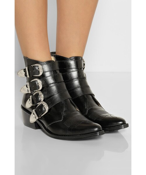 Toga Buckled leather ankle boots