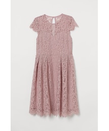 H&M（エイチ・アンド・エム）の「H&M - H&M+ レースミモレワンピース - ピンク（その他・レディース）」