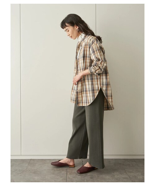 AMERICAN HOLIC（アメリカンホリック）の「総針ニットワイドパンツ（パンツ・チャコールグレー/ライトベージュ・M/L）」の13枚目の写真