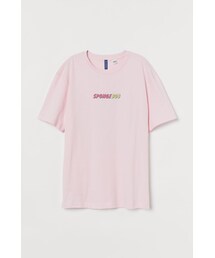 H&M - プリントTシャツ - ピンク