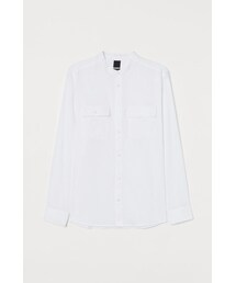 H&M - レギュラーフィット グランドファーザーシャツ - ホワイト