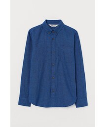H&M - リネンブレンドシャツ - ブルー