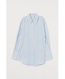 H&M | H&M - オーバーサイズポプリンシャツ - ブルー(シャツ/ブラウス)