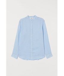 H&M - リネングランドファーザーシャツ - ブルー
