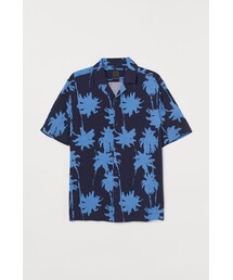 H&M - パターンリゾートシャツ - ブルー