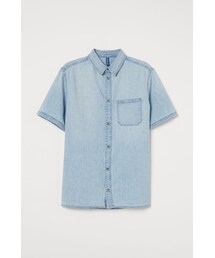 H&M - 半袖デニムシャツ - ブルー