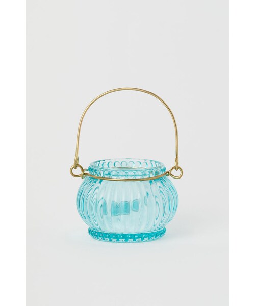 H&M（エイチ・アンド・エム）の「H&M ハンギングガラスティーライトホルダー ターコイズ（キャンドル）」 WEAR