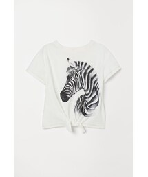 H&M - タイフロントTシャツ - ホワイト