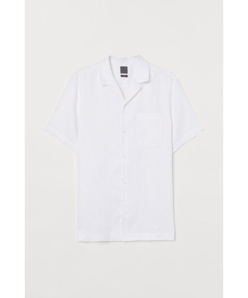 H&M - リネンリゾートシャツ - ホワイトの1枚目の写真