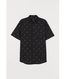 H&M - レギュラーフィット コットンシャツ - ブラック